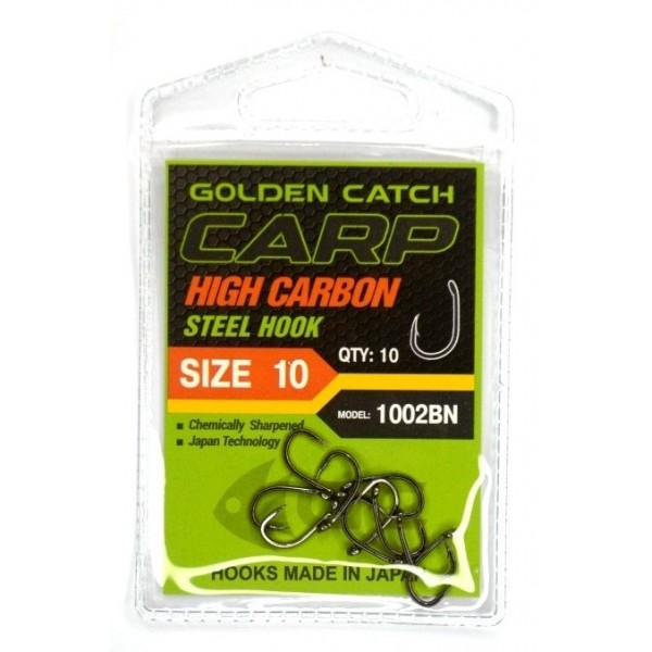 Гачки для риболовлі, GC Carp 1002, 10шт/уп, колір BN, розмір №10